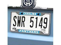 License Plate Frame with Carolina Panthers Logo; Black (Universal; Some Adaptation May Be Required)