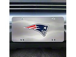 License Plate with New England Patriots Logo; Stainless Steel (Universal; Some Adaptation May Be Required)