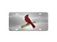 License Plate with St. Louis Cardinals Logo; Stainless Steel (Universal; Some Adaptation May Be Required)