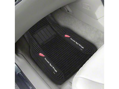 Molded Front Floor Mats with Detroit Red Wings Logo (Universal; Some Adaptation May Be Required)