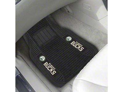 Molded Front Floor Mats with Milwaukee Bucks Logo (Universal; Some Adaptation May Be Required)