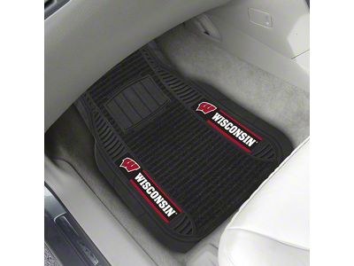Molded Front Floor Mats with University of Wisconsin Logo (Universal; Some Adaptation May Be Required)