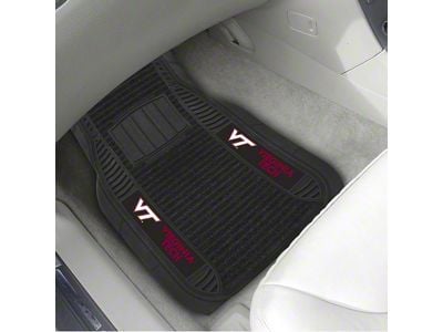 Molded Front Floor Mats with Virginia Tech Logo (Universal; Some Adaptation May Be Required)