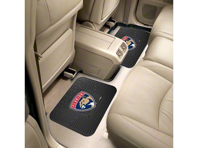 Molded Rear Floor Mats with Florida Panthers Logo (Universal; Some Adaptation May Be Required)