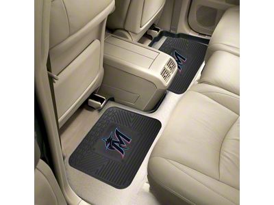 Molded Rear Floor Mats with Miami Marlins Logo (Universal; Some Adaptation May Be Required)
