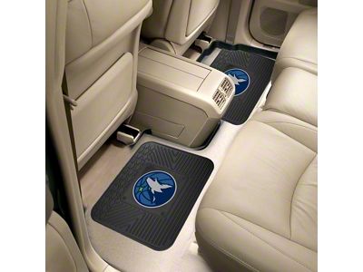 Molded Rear Floor Mats with Minnesota Timberwolves Logo (Universal; Some Adaptation May Be Required)