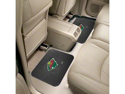 Molded Rear Floor Mats with Minnesota Wild Logo (Universal; Some Adaptation May Be Required)