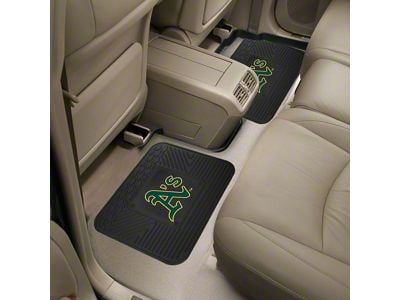 Molded Rear Floor Mats with Oakland Athletics Logo (Universal; Some Adaptation May Be Required)