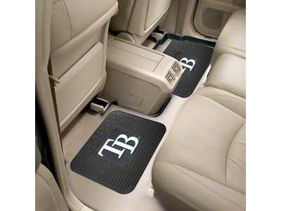 Molded Rear Floor Mats with Tampa Bay Rays Logo (Universal; Some Adaptation May Be Required)