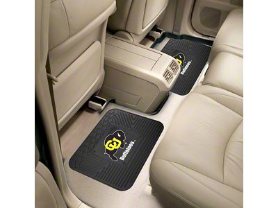 Molded Rear Floor Mats with University of Colorado Logo (Universal; Some Adaptation May Be Required)