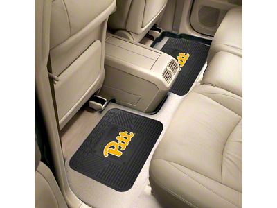 Molded Rear Floor Mats with University of Pittsburgh Logo (Universal; Some Adaptation May Be Required)