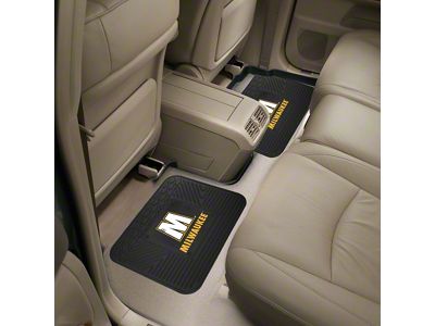 Molded Rear Floor Mats with University of Wisconsin-Milwaukee Logo (Universal; Some Adaptation May Be Required)
