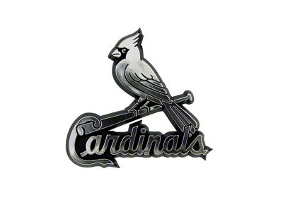 St. Louis Cardinals Molded Emblem; Chrome (Universal; Some Adaptation May Be Required)