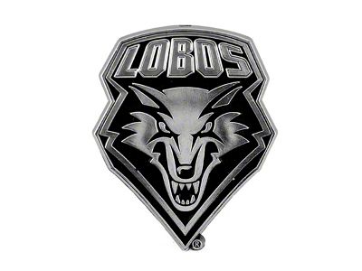 University of New Mexico Molded Emblem; Chrome (Universal; Some Adaptation May Be Required)