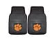 Vinyl Front Floor Mats with Clemson University Logo; Black (Universal; Some Adaptation May Be Required)