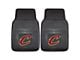 Vinyl Front Floor Mats with Cleveland Cavaliers Logo; Black (Universal; Some Adaptation May Be Required)