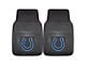 Vinyl Front Floor Mats with Indianapolis Colts Logo; Black (Universal; Some Adaptation May Be Required)