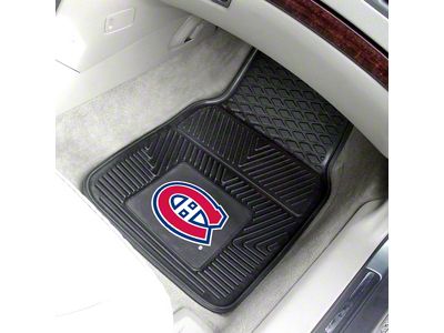 Vinyl Front Floor Mats with Montreal Canadiens Logo; Black (Universal; Some Adaptation May Be Required)