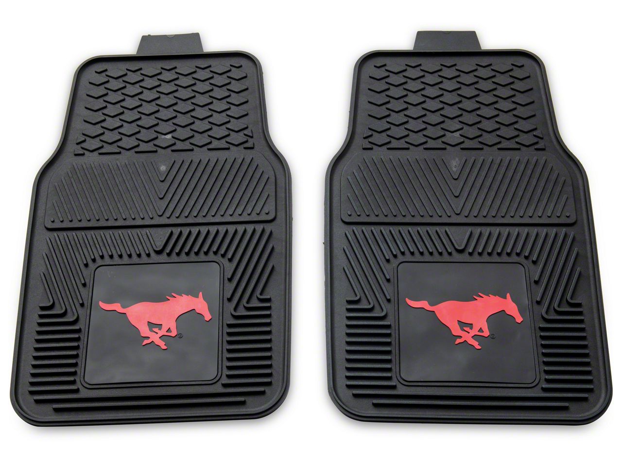 Mustang Vinyl Front Floor Mats with SMU Logo; Black (Universal; Some ...