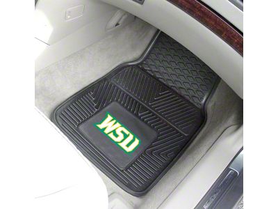 Vinyl Front Floor Mats with Wright State University Logo; Black (Universal; Some Adaptation May Be Required)