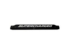 Fathouse Performance Radiator Plate with Supercharged Lettering; Black (15-17 Mustang; 18-22 Mustang GT350, GT500)