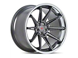 Ferrada Wheels CM2 Matte Graphite with Chrome Lip Wheel; Rear Only; 19x10.5 (05-09 Mustang)