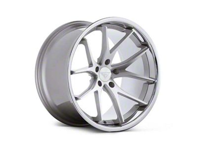 Ferrada Wheels FR2 Machine Silver with Chrome Lip Wheel; 19x10.5; 25mm Offset (05-09 Mustang)