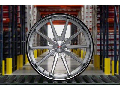 Ferrada Wheels FR4 Machine Silver with Chrome Lip Wheel; 20x10.5 (05-09 Mustang)