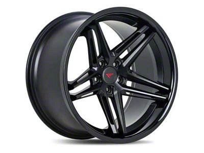 Ferrada Wheels CM1 Matte Black with Gloss Black Lip Wheel; Rear Only; 22x11; 20mm Offset (06-10 RWD Charger)