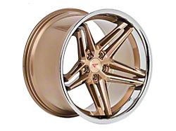 Ferrada Wheels CM1 Brushed Cobre with Chrome Lip Wheel; Rear Only; 22x11 (08-23 RWD Challenger, Excluding Widebody)