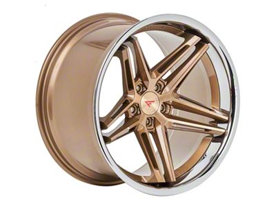 Ferrada Wheels CM1 Brushed Cobre with Chrome Lip Wheel; Rear Only; 22x11; 20mm Offset (08-23 RWD Challenger, Excluding Widebody)