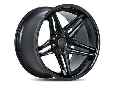 Ferrada Wheels CM1 Matte Black with Gloss Black Lip Wheel; Rear Only; 22x11; 20mm Offset (08-23 RWD Challenger, Excluding Widebody)