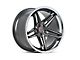 Ferrada Wheels CM1 Matte Graphite with Chrome Lip Wheel; Rear Only; 22x11 (08-23 RWD Challenger, Excluding Widebody)