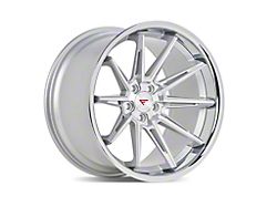 Ferrada Wheels CM2 Machine Silver with Chrome Lip Wheel; Rear Only; 22x11 (08-23 RWD Challenger, Excluding Widebody)