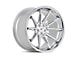 Ferrada Wheels CM2 Machine Silver with Chrome Lip Wheel; Rear Only; 22x11 (08-23 RWD Challenger, Excluding Widebody)