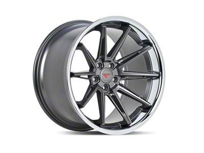 Ferrada Wheels CM2 Matte Graphite with Chrome Lip Wheel; Rear Only; 22x11 (08-23 RWD Challenger, Excluding Widebody)