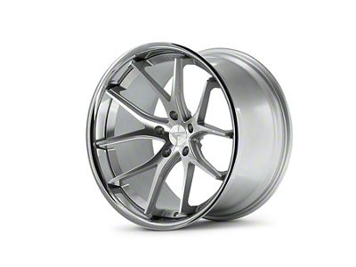 Ferrada Wheels FR2 Machine Silver with Chrome Lip Wheel; 20x10; 13mm Offset (08-23 RWD Challenger, Excluding Widebody)