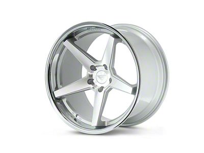 Ferrada Wheels FR3 Machine Silver with Chrome Lip Wheel; 20x10; 13mm Offset (08-23 RWD Challenger, Excluding Widebody)