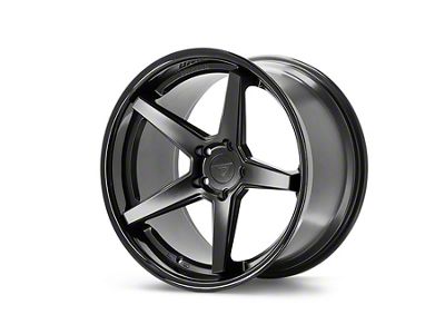 Ferrada Wheels FR3 Matte Black with Gloss Black Lip Wheel; Rear Only; 20x11.5 (08-23 RWD Challenger, Excluding Widebody)