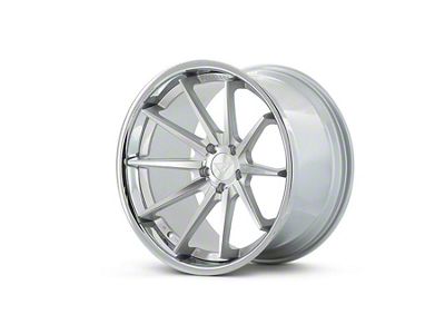 Ferrada Wheels FR4 Machine Silver with Chrome Lip Wheel; 20x10.5; 20mm Offset (08-23 RWD Challenger, Excluding Widebody)