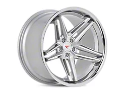 Ferrada Wheels CM1 Machine Silver with Chrome Lip Wheel; 20x9; 35mm Offset (10-15 Camaro LS, LT, SS)