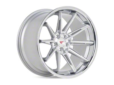 Ferrada Wheels CM2 Machine Silver with Chrome Lip Wheel; 20x10; 28mm Offset (10-15 Camaro, Excluding ZL1)