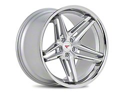 Ferrada Wheels CM1 Machine Silver with Chrome Lip Wheel; 20x9 (10-14 Mustang)