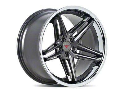 Ferrada Wheels CM1 Matte Graphite with Chrome Lip Wheel; 20x9 (10-14 Mustang)