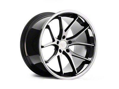 Ferrada Wheels FR2 Machine Black with Chrome Lip Wheel; Rear Only; 20x10; 40mm Offset (10-14 Mustang)