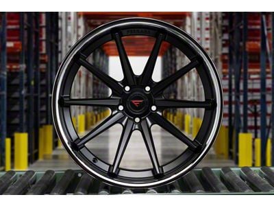 Ferrada Wheels FR4 Machine Black with Chrome Lip Wheel; 20x9; 25mm Offset (10-14 Mustang)