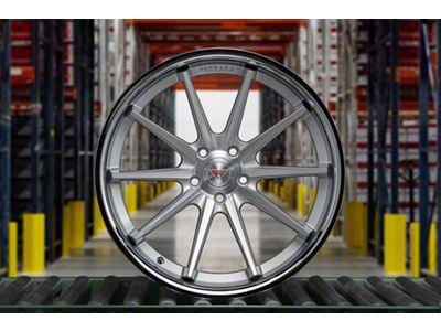 Ferrada Wheels FR4 Machine Silver with Chrome Lip Wheel; 20x10.5; 25mm Offset (10-14 Mustang)