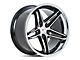 Ferrada Wheels CM1 Machine Black with Chrome Lip Wheel; Rear Only; 22x11; 20mm Offset (11-23 RWD Charger, Excluding Widebody)