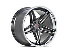 Ferrada Wheels CM1 Matte Graphite with Chrome Lip Wheel; Rear Only; 22x11 (11-23 RWD Charger, Excluding Widebody)