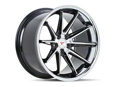 Ferrada Wheels CM2 Machine Black with Chrome Lip Wheel; Rear Only; 22x11; 20mm Offset (11-23 RWD Charger, Excluding Widebody)